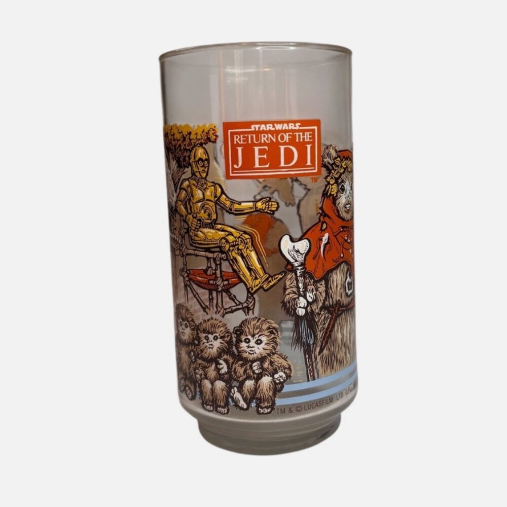 Star Wars Return Of The Jedi 1983 Coca Cola Burger King Glass Ewok C-3PO R2-D2